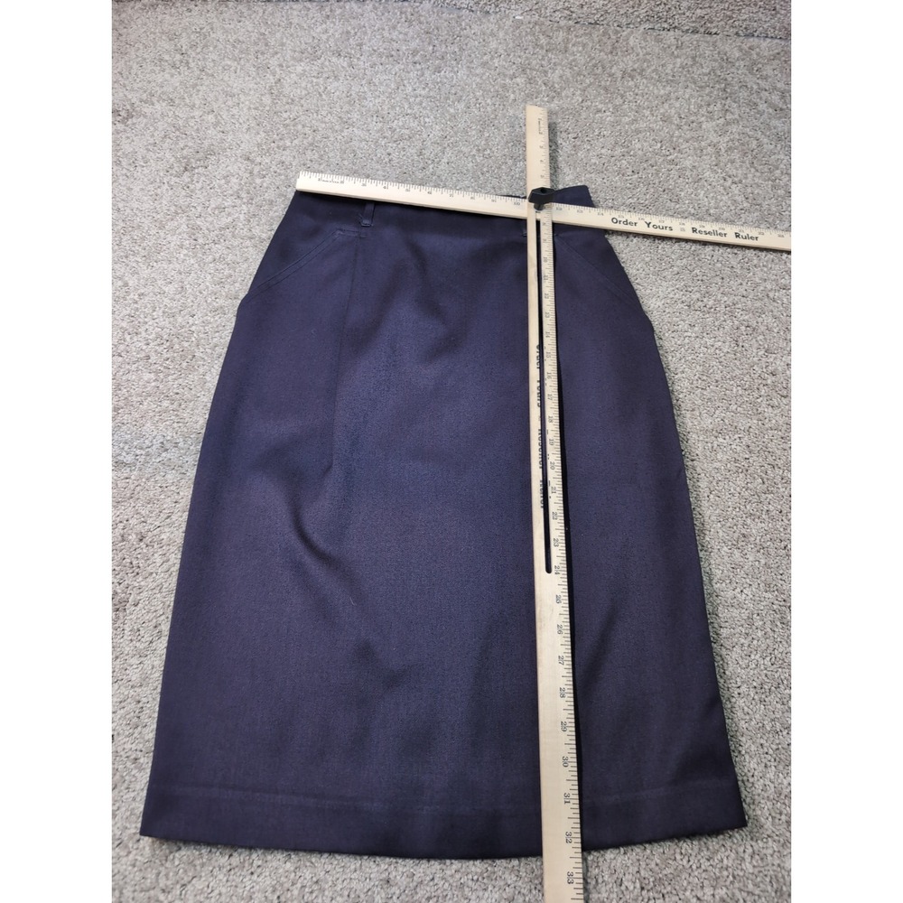 Autograph American Clothing Womens Navy Blue Skirt Size 9 10 Knee Length Pencil - Picture 2 of 8